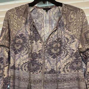 Lucky Brand Boho Blue Tones long sleeve Size M